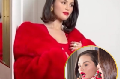 Selena Gomez Stuns in Fluffy Red Coat and Bold Lipstick, Serving Ultimate Siren Glamour