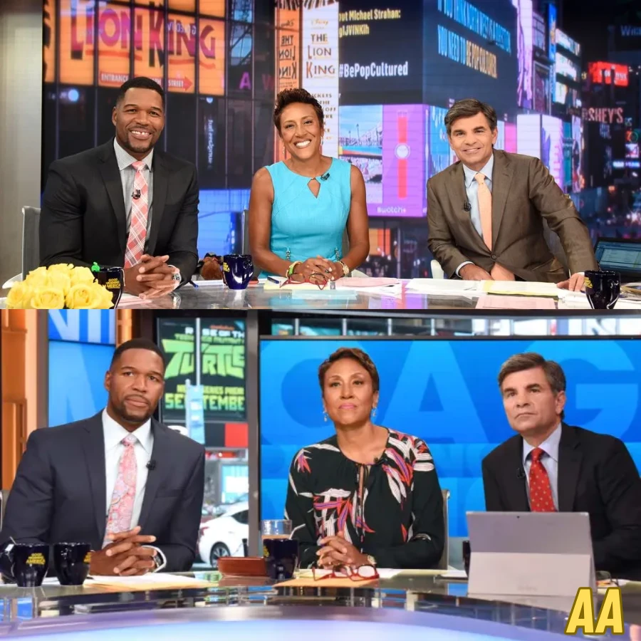 GMA's BIG 3—Michael Strahan, Robin Roberts & Ginger Zee—WALK OUT