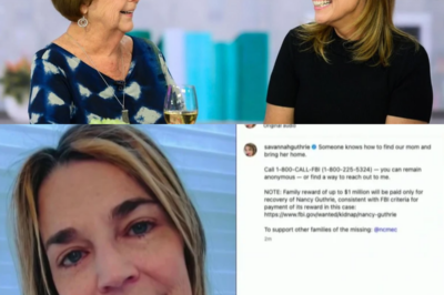 BREAKING: Savannah Guthrie breaks down in an emotional new video as she announces a staggering $1 MILLION reward for any information on her missing mother. The clock is ticking…