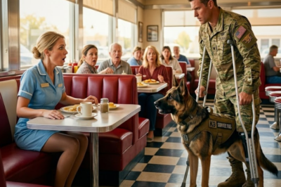 Can I Sit Here? Disabled Navy SEAL Asks a Waitress — Then His K9 FROZE the Entire Diner in Unforgettable Moment